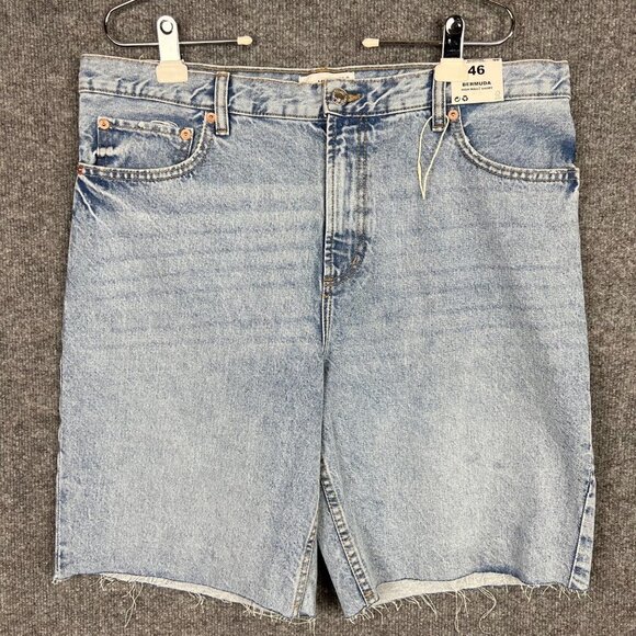 Mango Pants - NWT Mango Ariadna Bermuda‎ High waist shorts with frayed hem Sz 14